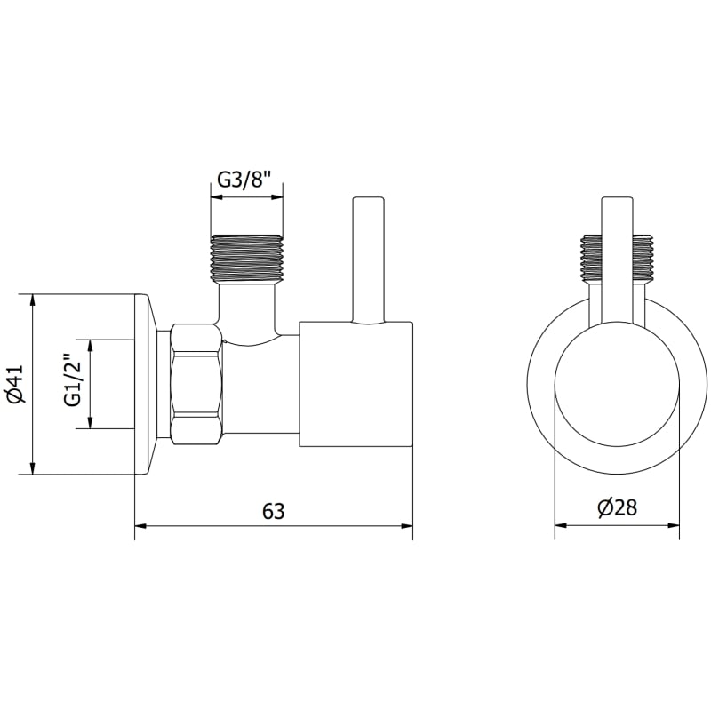 Mexen R1 zawór kątowy do baterii 1/2"x3/8", chrom - 79970-00