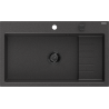 Mexen Omar zlewozmywak granitowy 1-komorowy 800 x 480 mm, czarny nakrapiany, syfon czarny - 6520801005-76-B