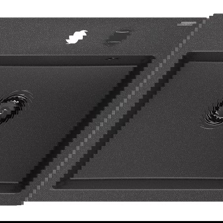 Mexen Oscar zlewozmywak granitowy 1-komorowy 580 x 490 mm, czarny nakrapiany, syfon czarny - 6519581000-76-B