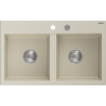 Mexen Hektor zlewozmywak granitowy 2-komorowy 800 x 480 mm, beżowy, syfon chrom - 6521802000-69