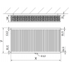 Mexen CC33 grzejnik płytowy 300 x 2000 mm, podłączenie dolne środkowe, 2669 W, biały - W6C33-030-200-00
