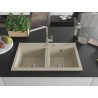 Mexen Hektor zlewozmywak granitowy 2-komorowy 800 x 480 mm, beżowy, syfon chrom - 6521802000-69