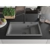 Mexen Omar zlewozmywak granitowy 1-komorowy 800 x 480 mm, szary, syfon czarny - 6520801005-71-B