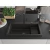 Mexen Omar zlewozmywak granitowy 1-komorowy 800 x 480 mm, czarny/złoty metalik, syfon czarny - 6520801005-75-B
