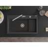 Mexen Omar zlewozmywak granitowy 1-komorowy 800 x 480 mm, czarny nakrapiany, syfon chrom - 6520801005-76