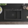 Mexen Omar zlewozmywak granitowy 1-komorowy 800 x 480 mm, czarny nakrapiany, syfon czarny - 6520801005-76-B