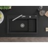 Mexen Omar zlewozmywak granitowy 1-komorowy 800 x 480 mm, czarny, syfon chrom - 6520801005-77