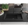 Mexen Omar zlewozmywak granitowy 1-komorowy 800 x 480 mm, czarny, syfon czarny - 6520801005-77-B