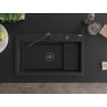 Mexen Omar zlewozmywak granitowy 1-komorowy 800 x 480 mm, czarny, syfon czarny - 6520801005-77-B
