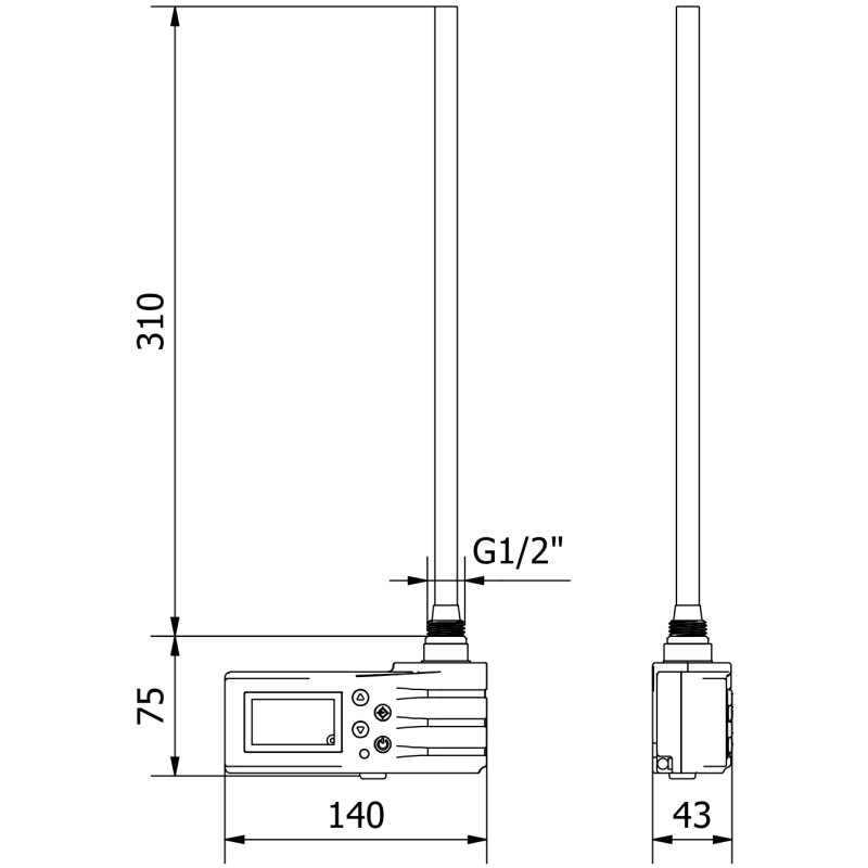 Mexen FA-J1229 grzałka elektryczna 300 W, biała - W959-0300-20