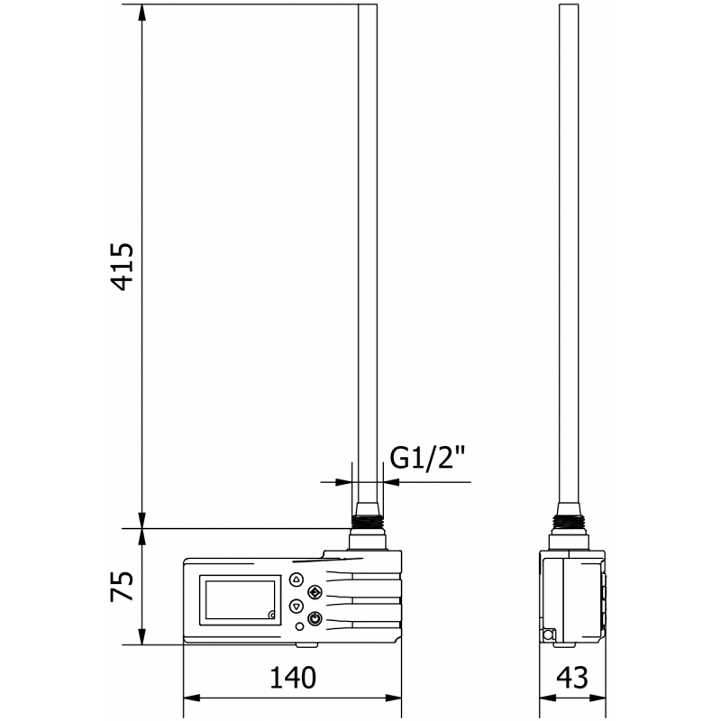 Mexen FA-J1229 grzałka elektryczna 450 W, biała - W959-0450-20