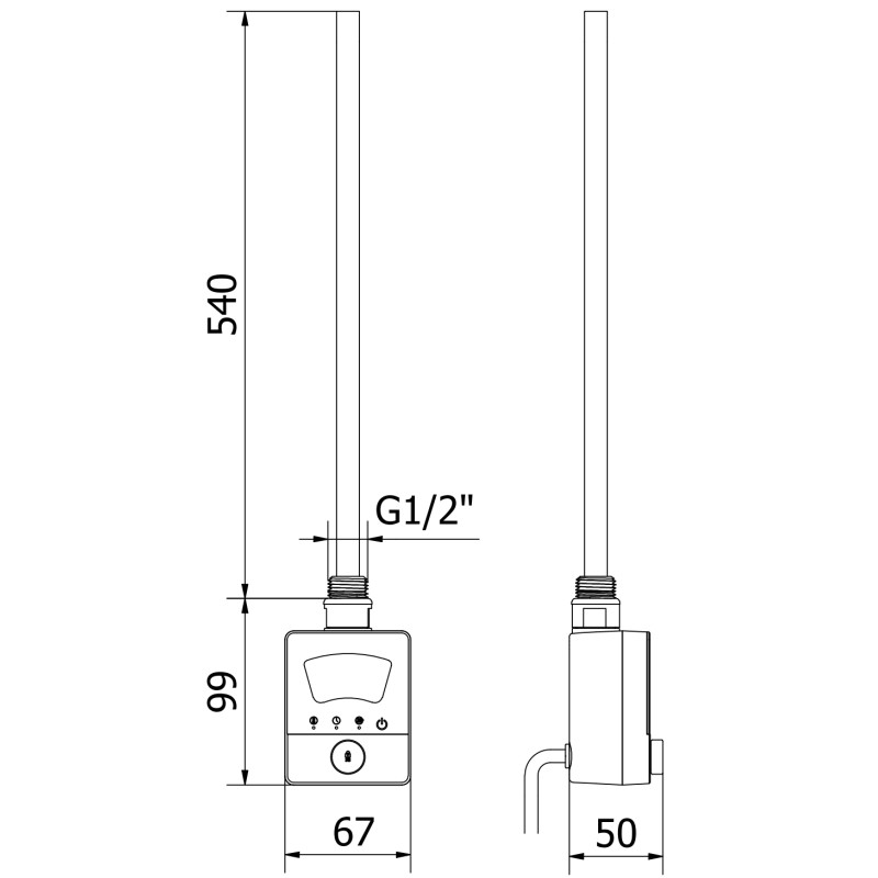 Mexen FA-BG8 grzałka elektryczna 600 W, czarna - W957-0600-70