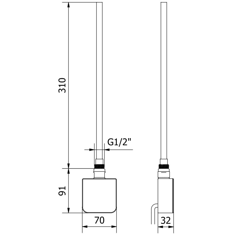 Mexen FA-05W grzałka elektryczna 300 W, biała - W958-0300-20