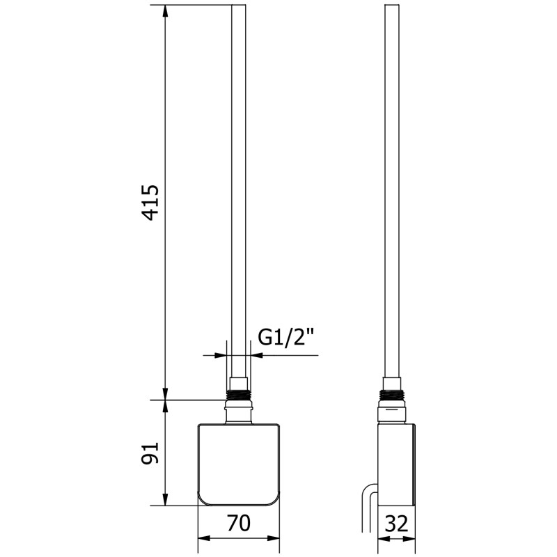Mexen FA-05W grzałka elektryczna 450 W, czarna - W958-0450-70