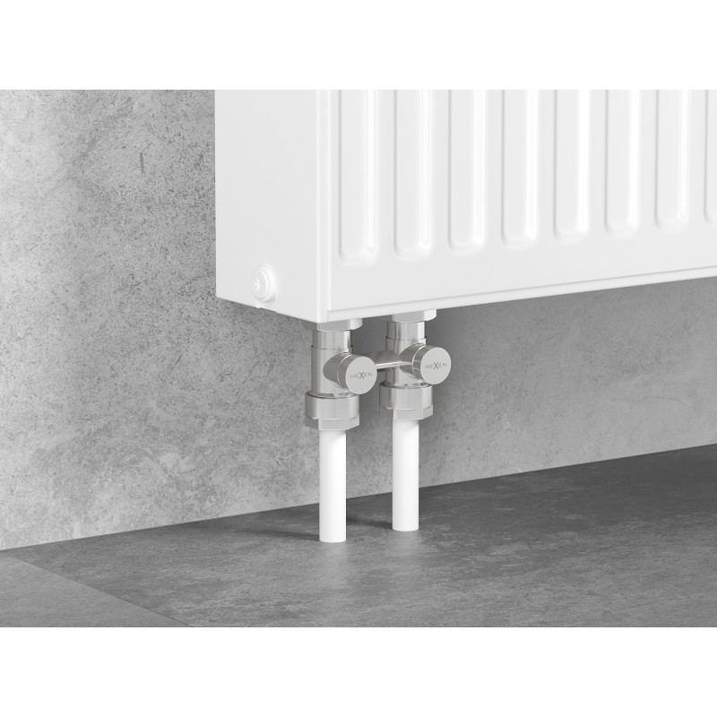 Mexen zawór grzejnikowy dwururowy DN50, prosty 1/2"x3/4", nikiel  - W912-012-01