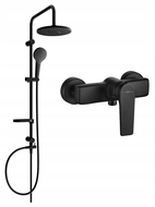 Mexen Erik zestaw prysznicowy natynkowy z deszczownicą i baterią prysznicową Lynx, czarny - 745940205-70