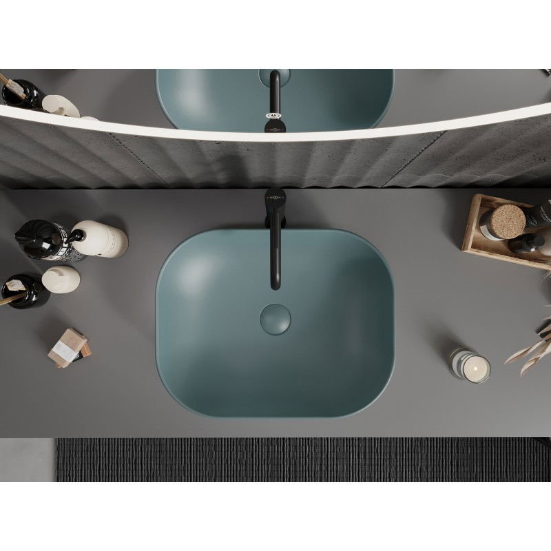 Mexen Rosa umywalka nablatowa 50 x 40 cm zielona jasna mat - 21095048