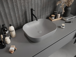 Mexen Rosa umywalka nablatowa 50 x 40 cm szara jasna mat - 21095061