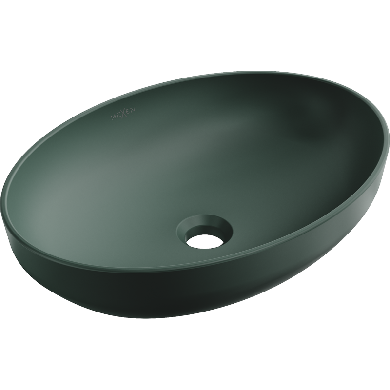 Mexen Cornelia umywalka nablatowa 50 x 37 cm, zielona ciemna mat - 21885047
