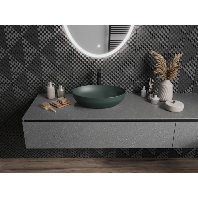 Mexen Cornelia umywalka nablatowa 50 x 37 cm, zielona ciemna mat - 21885047