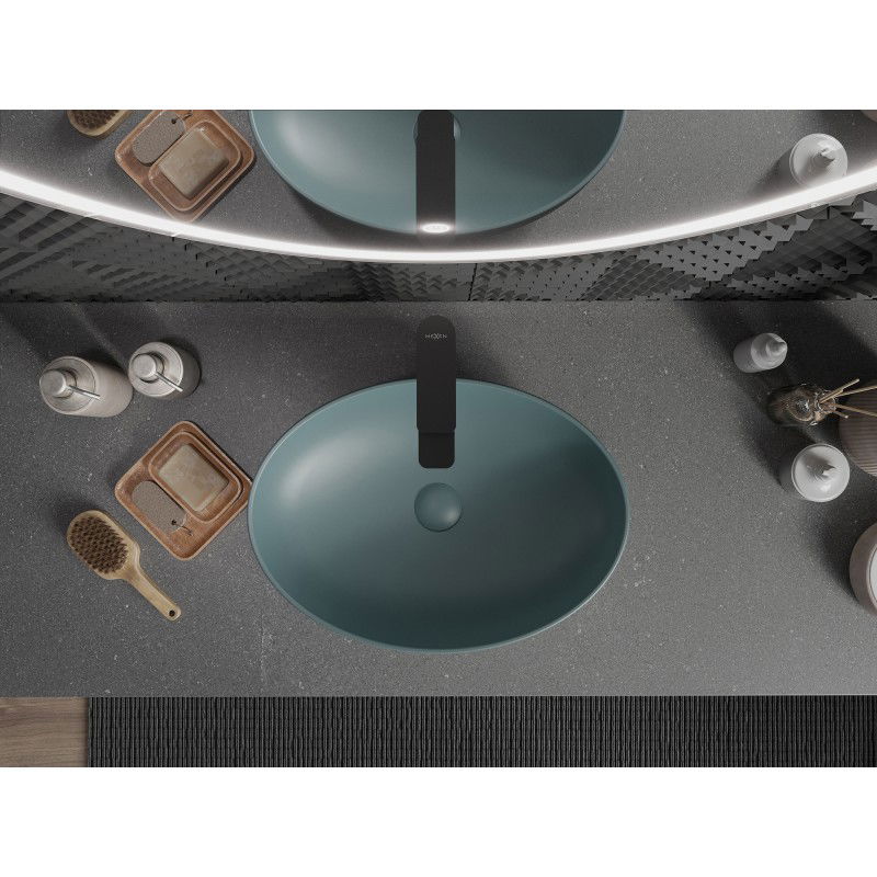 Mexen Cornelia umywalka nablatowa 50 x 37 cm, zielona jasna mat - 21885048