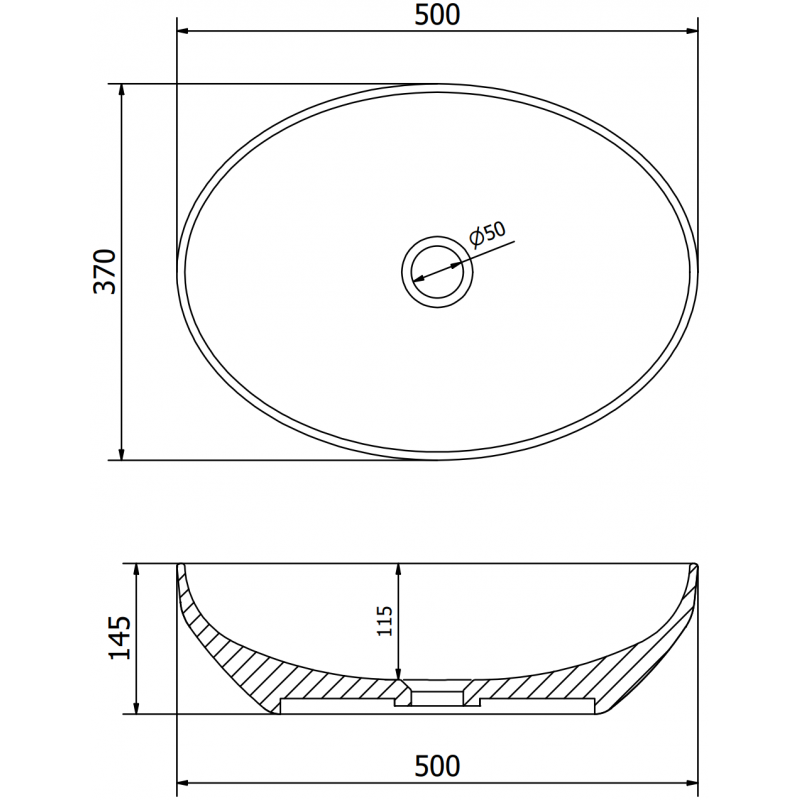 Mexen Cornelia umywalka nablatowa 50 x 37 cm, zielona jasna mat - 21885048