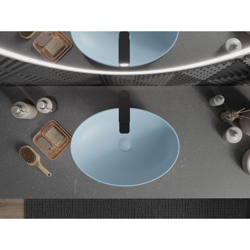 Mexen Cornelia umywalka nablatowa 50 x 37 cm, błękitna mat - 21885049