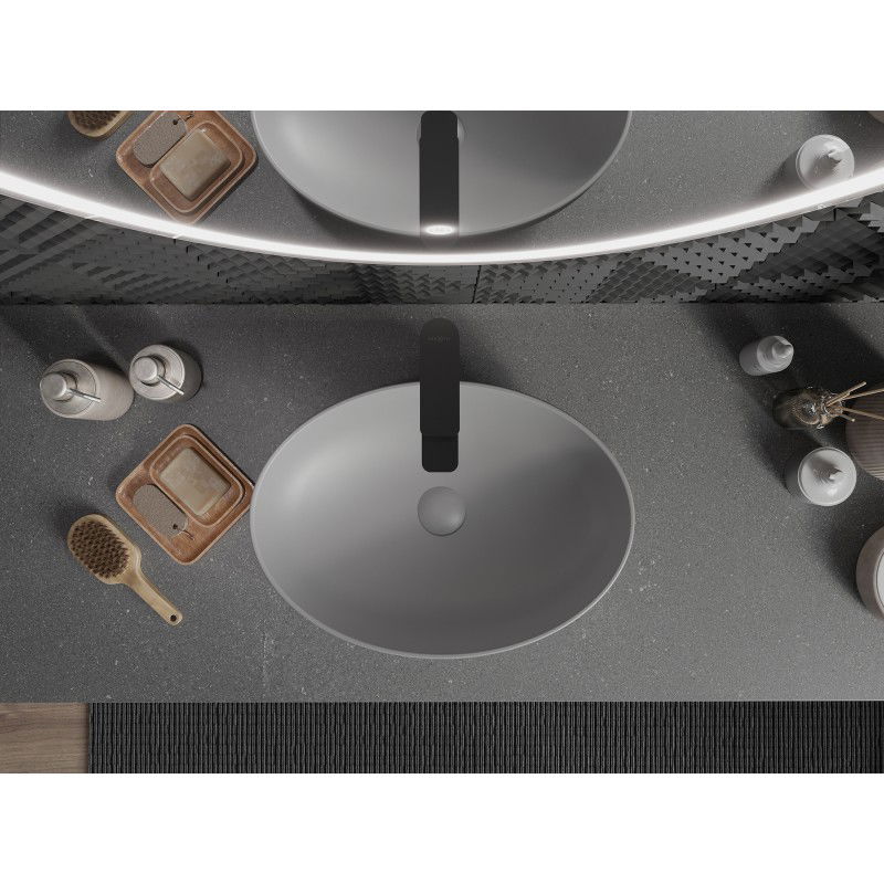 Mexen Cornelia umywalka nablatowa 50 x 37 cm, szara jasna mat - 21885061