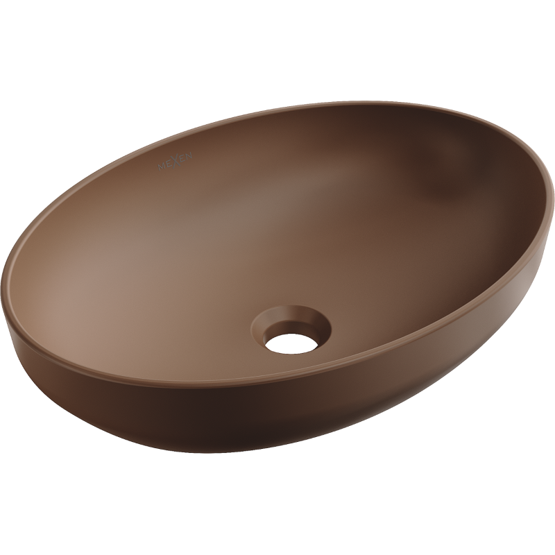 Mexen Cornelia umywalka nablatowa 50 x 37 cm, brązowa mat - 21885068