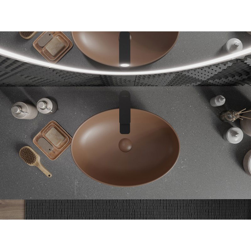 Mexen Cornelia umywalka nablatowa 50 x 37 cm, brązowa mat - 21885068