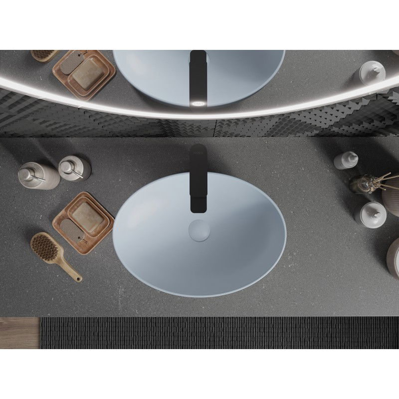 Mexen Cornelia umywalka nablatowa 50 x 37 cm, szara-niebieska mat - 21885069