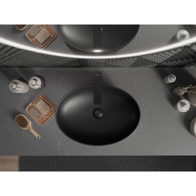 Mexen Cornelia umywalka nablatowa 50 x 37 cm, czarna mat - 21885085