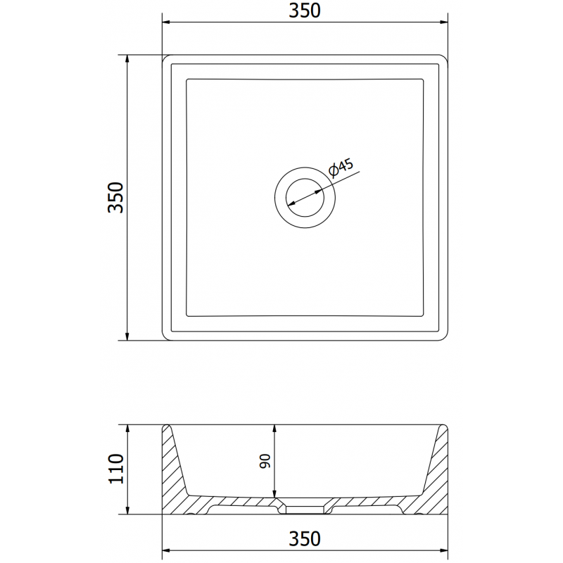 Mexen Goya umywalka nablatowa 35 x 35 cm, biała - 22183500