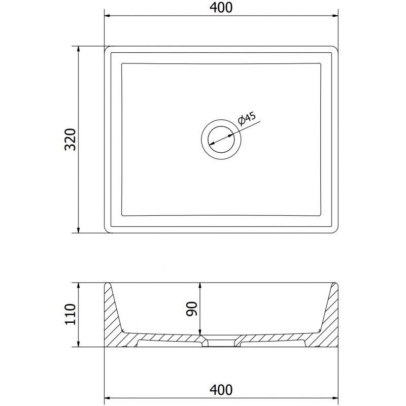 Mexen Goya umywalka nablatowa 40 x 32 cm, szara jasna mat - 22184061