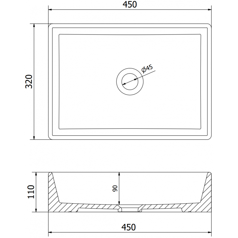 Mexen Goya umywalka nablatowa 45 x 32 cm, biała - 22184500
