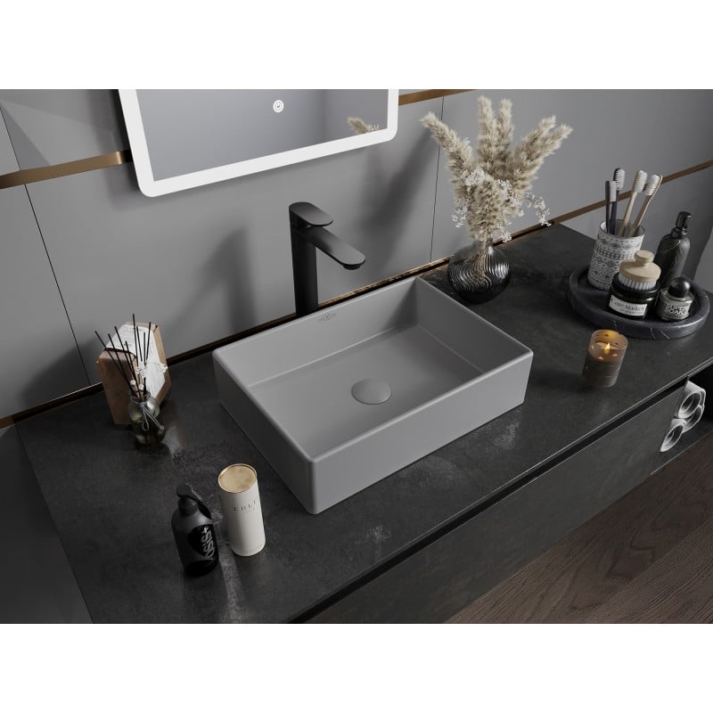 Mexen Goya umywalka nablatowa 45 x 32 cm, szara jasna mat - 22184561