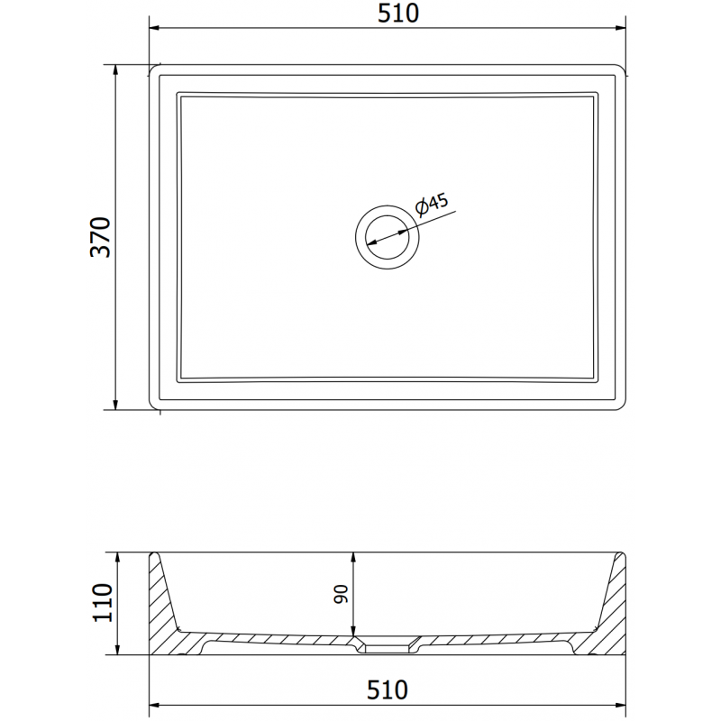 Mexen Goya umywalka nablatowa 51 x 37 cm, biała - 22185000