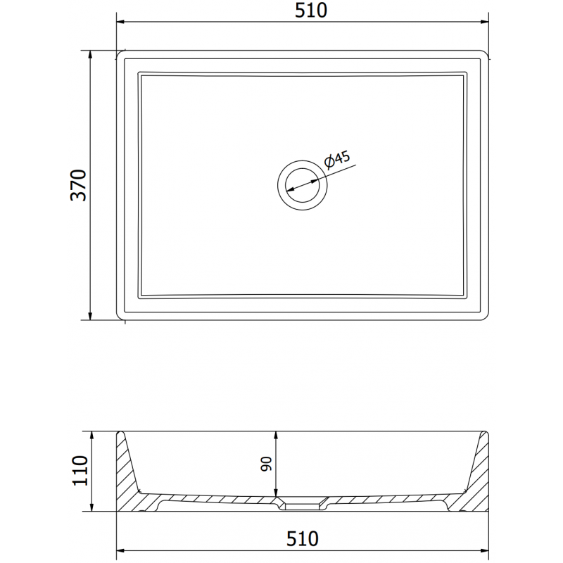 Mexen Goya umywalka nablatowa 51 x 37 cm, szara jasna mat - 22185061