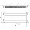 Mexen Line CCL22 grzejnik płytowy 400 x 1500 mm, podłączenie dolne środkowe, 1707 W, biały - W6C22L-040-150-00