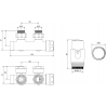 Mexen G00 zestaw termostatyczny kątowy, Duplex, DN50, czarny - W907-900-70
