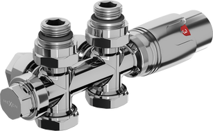 Mexen G00 zestaw termostatyczny kątowy/prosty, Duplex, DN50, chrom - W908-900-01