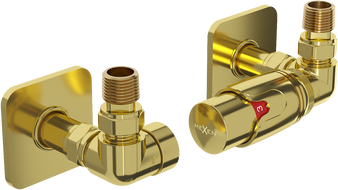 Mexen G00 zestaw termostatyczny osiowy z maskownicą S, złoty - W903-900-909-50