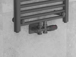 Mexen G00 zestaw termostatyczny kątowy/prosty z maskownicą S, Duplex, DN50, antracyt - W908-900-910-66