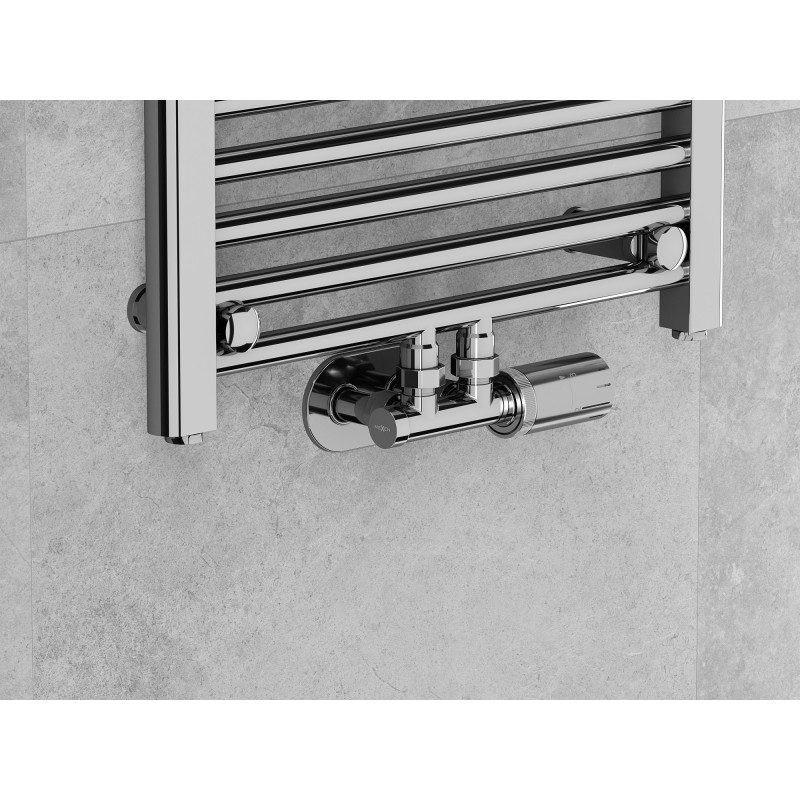 Mexen G05 zestaw termostatyczny kątowy, Duplex, DN50, chrom - W907-958-01