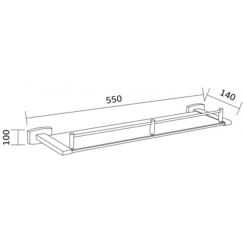 Mexen Zoja wisząca półka szklana, czarna - 7019137-70