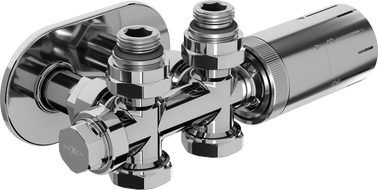 Mexen G05 zestaw termostatyczny kątowy/prosty z maskownicą R, Duplex, DN50, chrom - W908-958-905-01