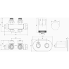 Mexen G05 zestaw termostatyczny kątowy/prosty z maskownicą R, Duplex, DN50, czarny - W908-958-905-70
