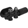 Mexen G05 zestaw termostatyczny kątowy/prosty z maskownicą R, Duplex, DN50, czarny - W908-958-905-70