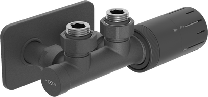 Mexen G05 zestaw termostatyczny kątowy z maskownicą S, Duplex, DN50, antracyt - W907-958-910-66