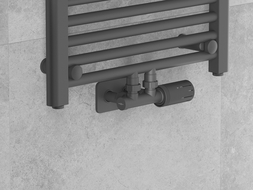 Mexen G05 zestaw termostatyczny kątowy z maskownicą S, Duplex, DN50, antracyt - W907-958-910-66